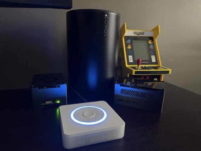 A Home Assistant Local Voice Control setup with Voice Preview Edition with a Sonos Era 100 and Raspberry Pi5
