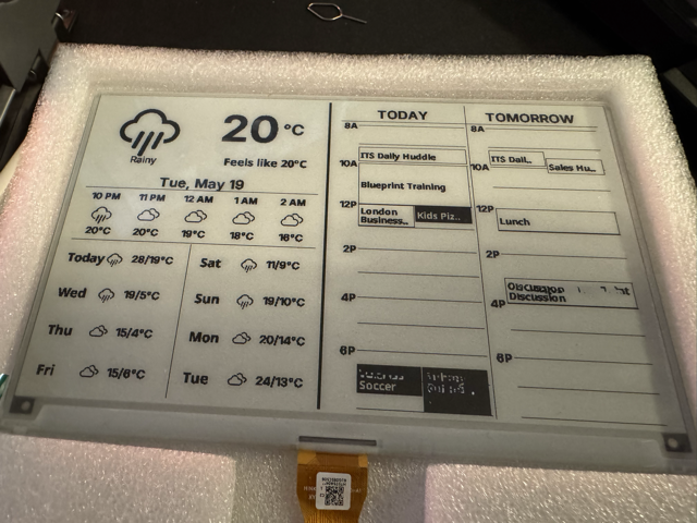 Home Assistant TRMNL EINK Display with Agenda based calendar view